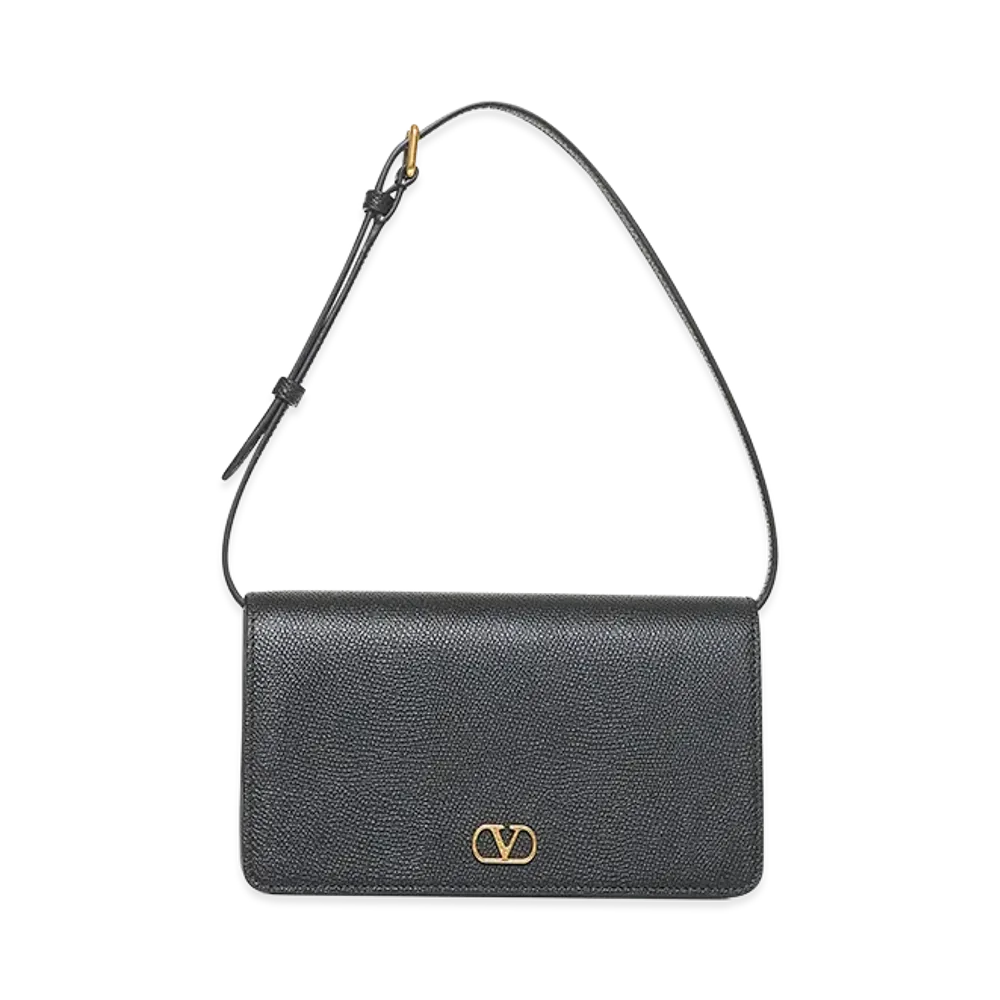 Valentino Women's Leather Vlogo Signature Clutch "Black"
