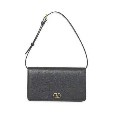 Valentino Women's Leather Vlogo Signature Clutch "Black"