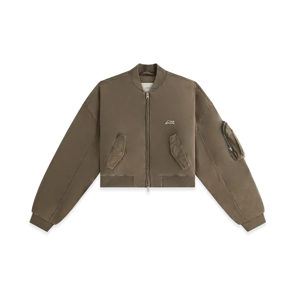 Kith Women's Loren Sueded Cropped Bomber Jacket "Canopy"