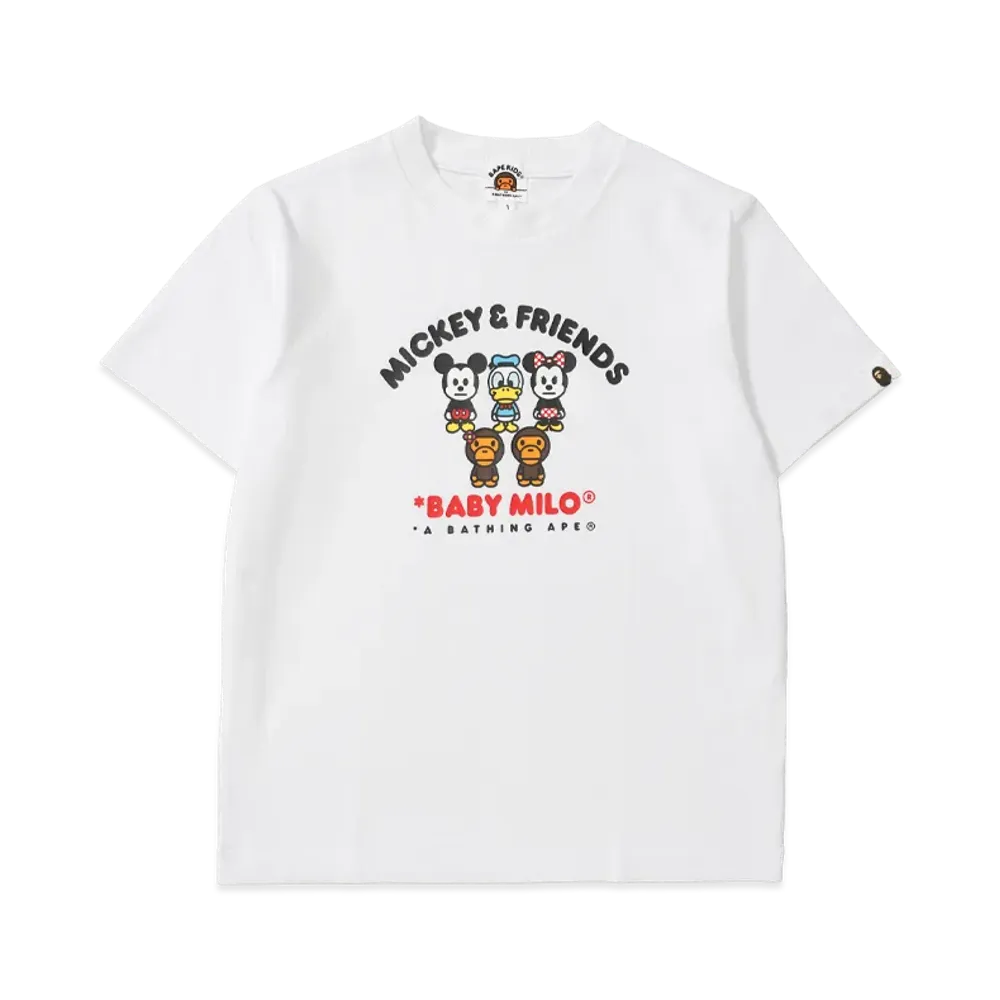 A BATHING APE x Disney Kids Mickey & Friends Baby Milo Tee "White"