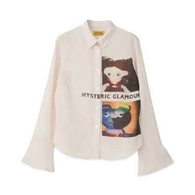HYSTERIC GLAMOUR Hysteric Doll&Rainbow Bear Frill Cuff Blouse "Pink"