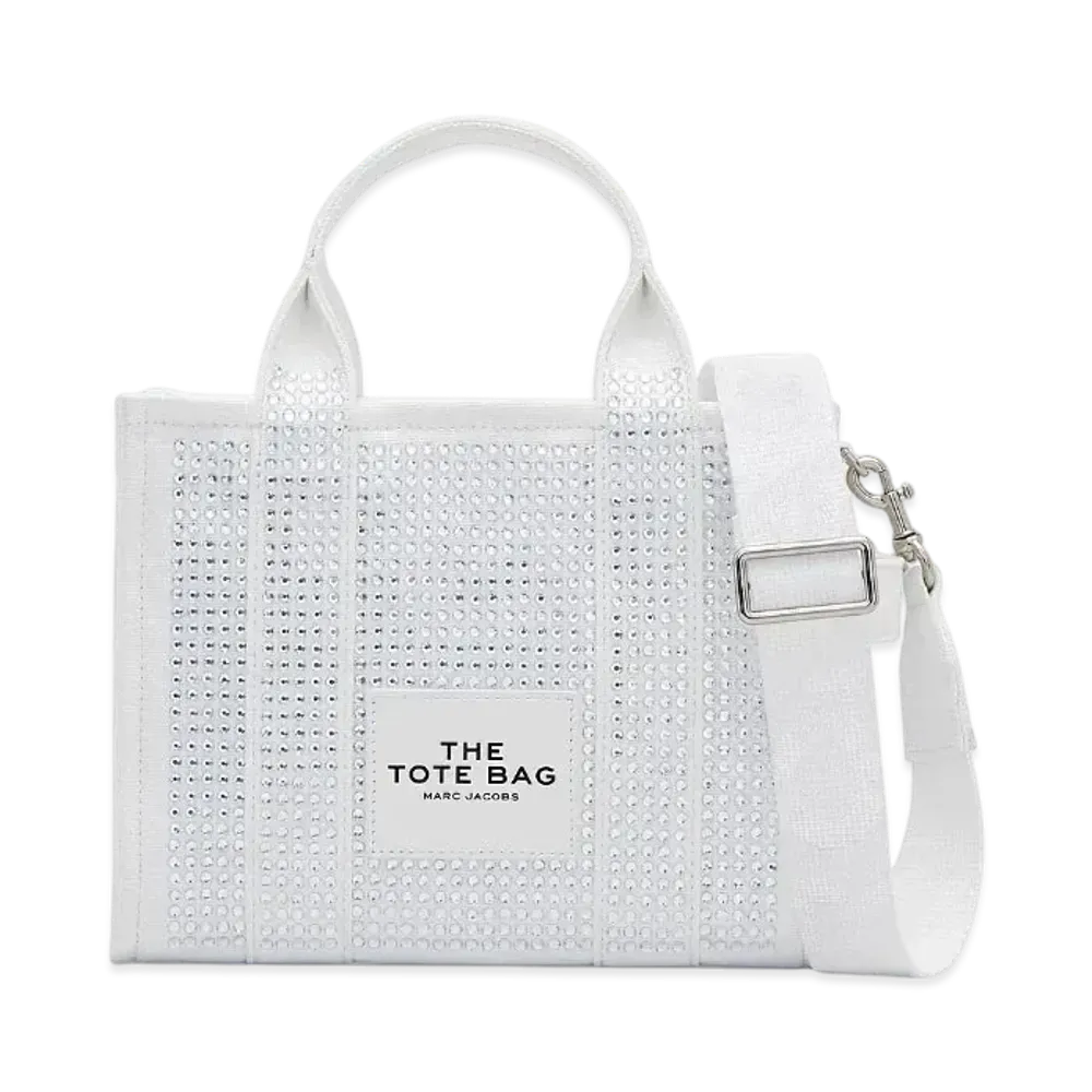 Marc Jacobs The Crystal Canvas Tote Bag Small "White Crystal"