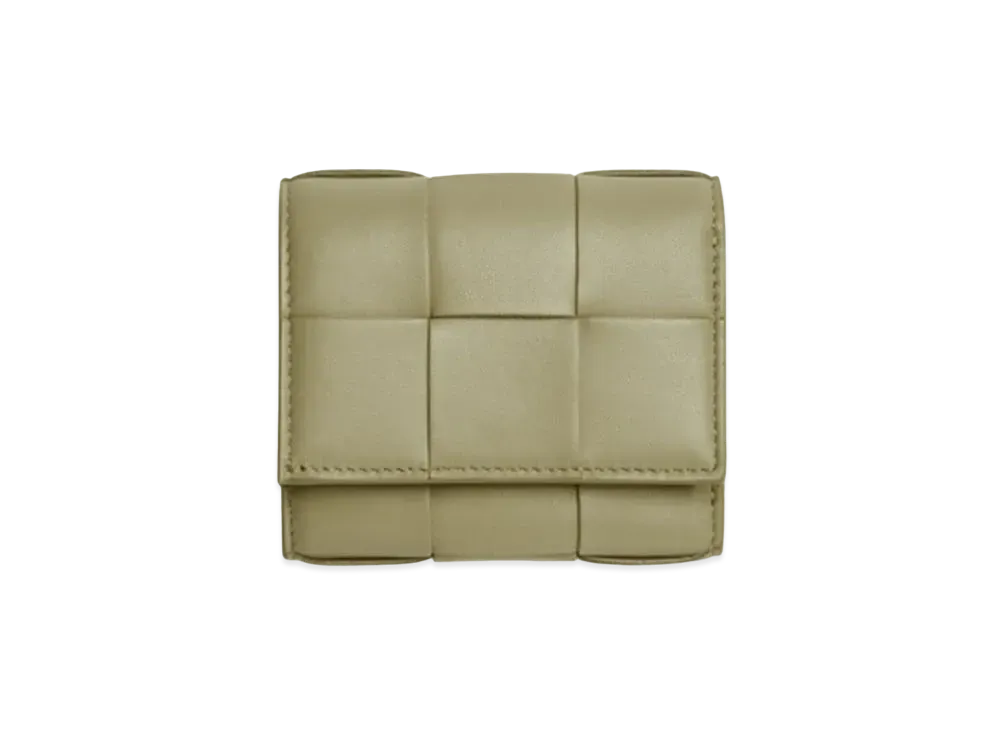 Bottega Veneta Tri-Fold Zip Wallet "Travertine"