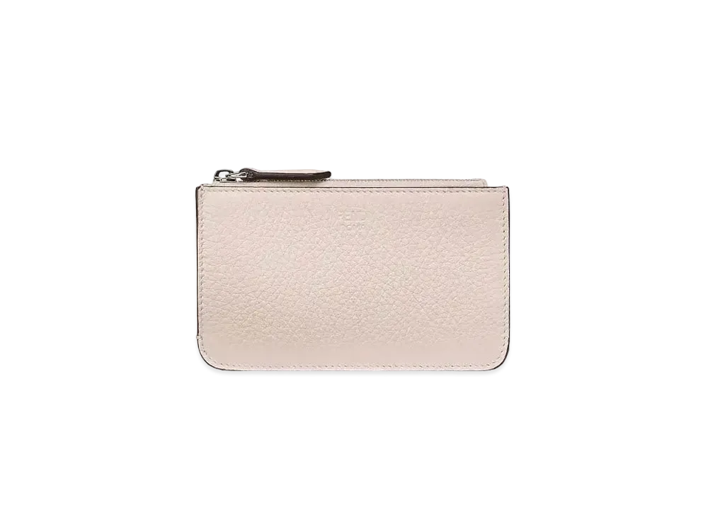 FENDI Key Case Slim Clutch Leather "White"