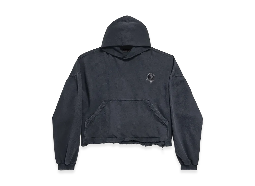 BALENCIAGA Nail Polish Cropped Hoodie "Black"