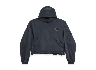 BALENCIAGA Nail Polish Cropped Hoodie "Black"