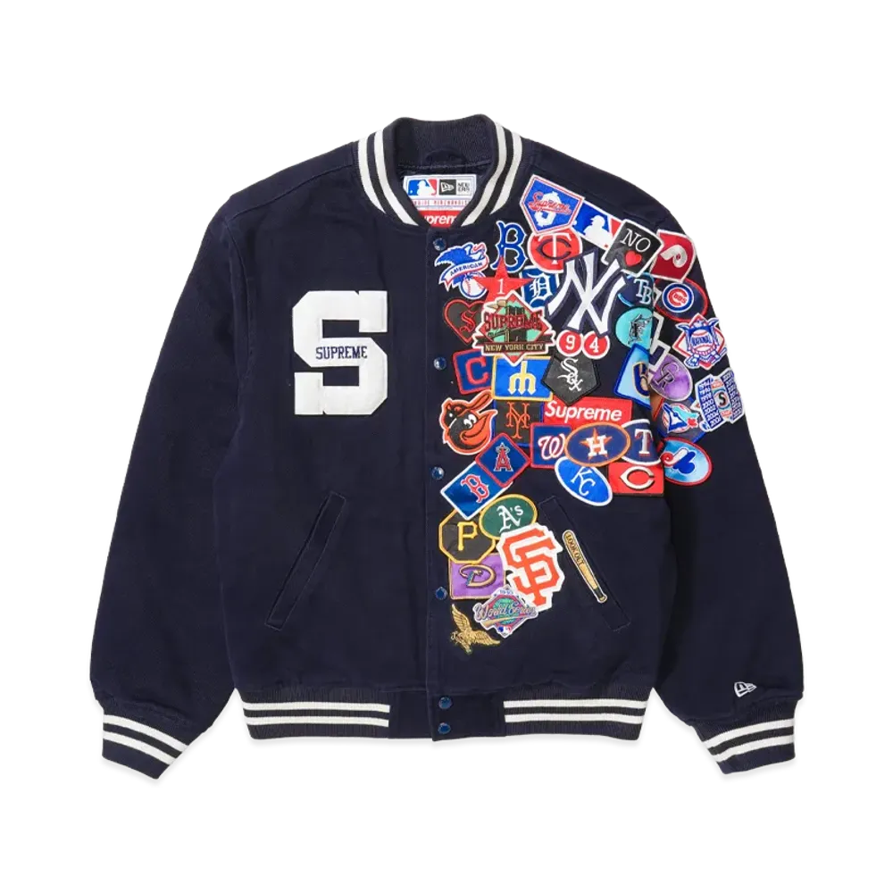 Supreme x New Era x MLB Varsity Jacket "Navy"