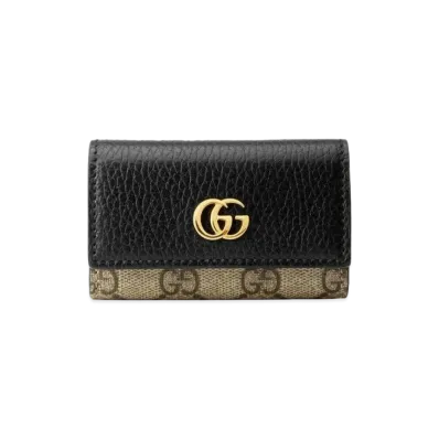 GUCCI GG Marmont Leather Key Case "Black"