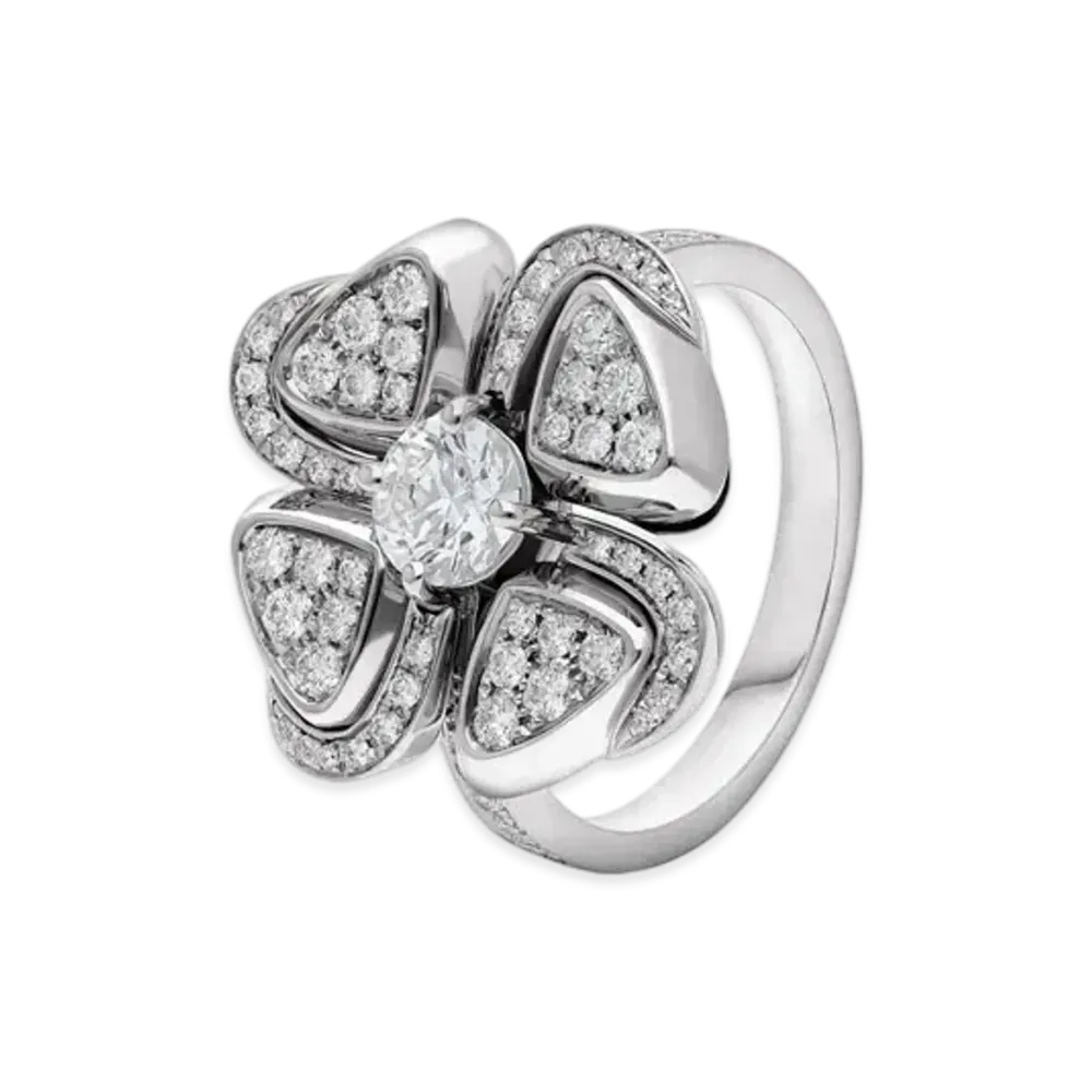 BVLGARI Fiorever Ring Pave Diamond "White Gold"