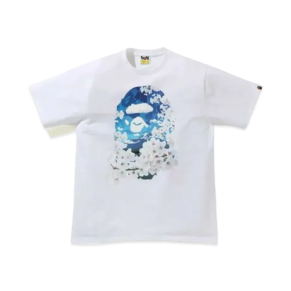 A BATHING APE / SAKURA PHOTO APE HEAD TEE "White"