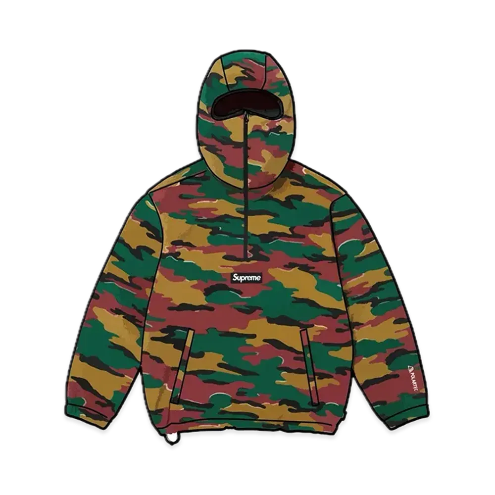 Supreme Polartec Facemask Half Zip Hooded Sweatshirt "Camo"