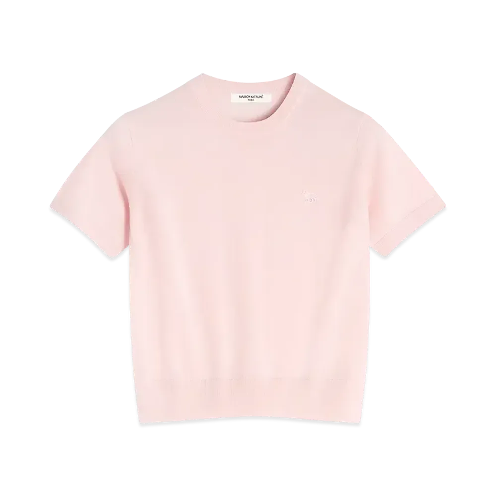 Maison Kitsune Baby Fox Patch Regular Short Sleeve Jumper "Rosewater"