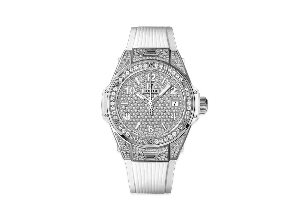 HUBLOT Big Bang One Click Steel White Full Pave 39mm