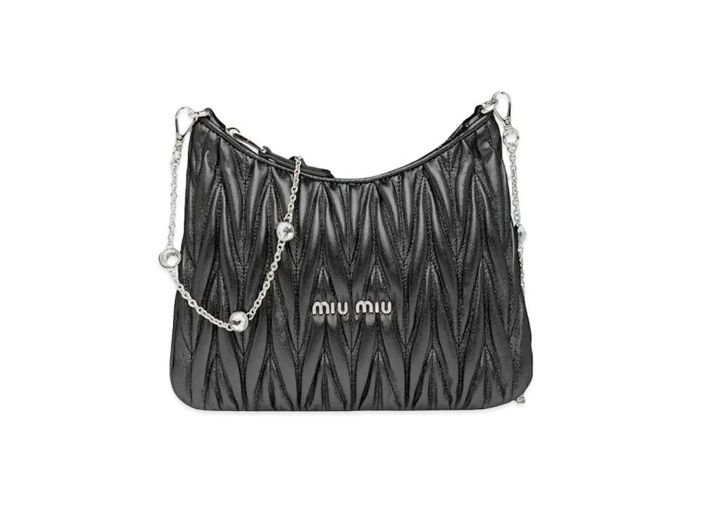 MIU MIU Materassenapa Leather Shoulder Bag "Black"