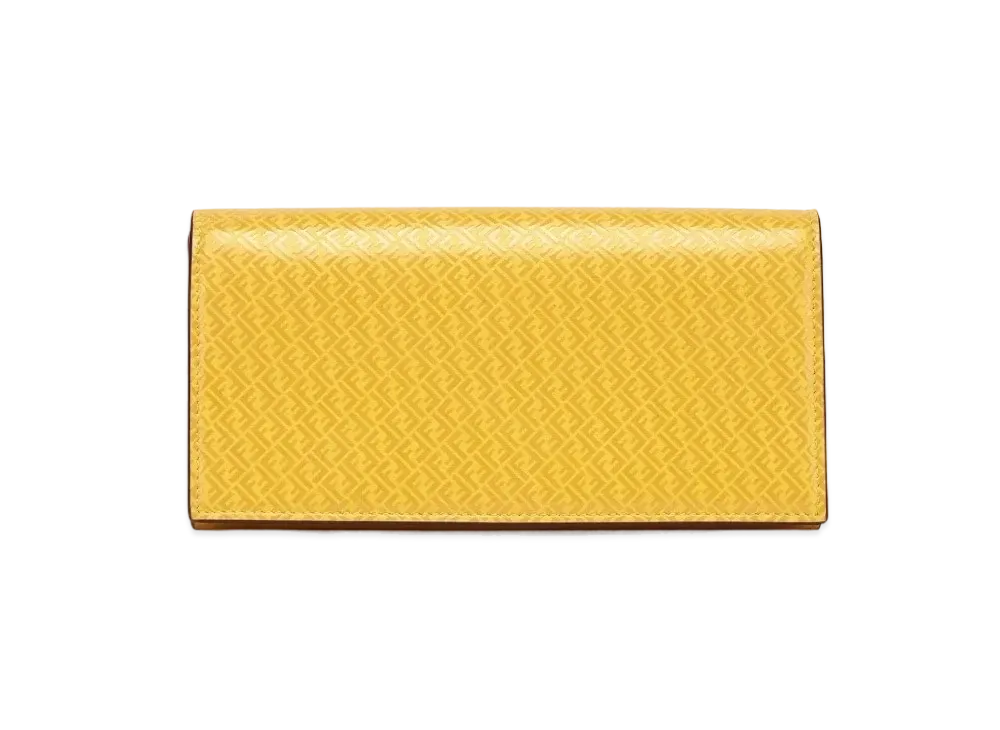 FENDI Continental Purse Leather Wallet "Yellow"