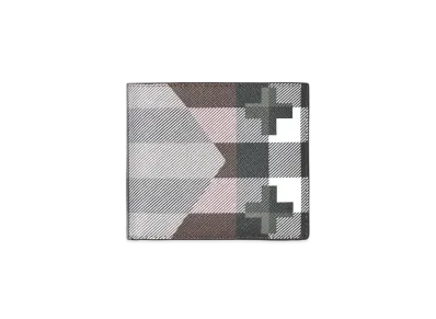 Burberry Geometric Check International Bayfold Wallet "Dark Barch Brown"