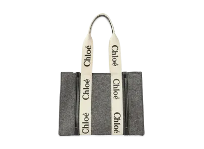 Chloe Medium Woody Tote Bag "Cashmere Grey"