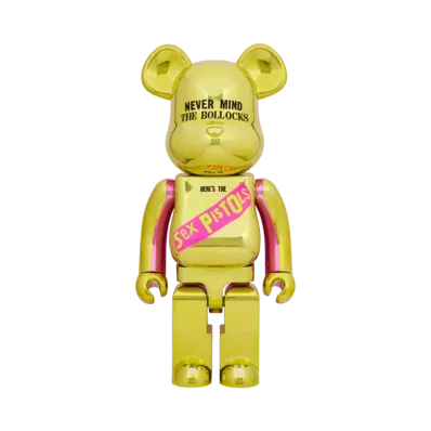 MEDICOM TOY "BEARBRICK" -Sex Pistols- Sex Pistols "NEVER MIND THE BOLLOCKS" Chrome Ver. 1000%