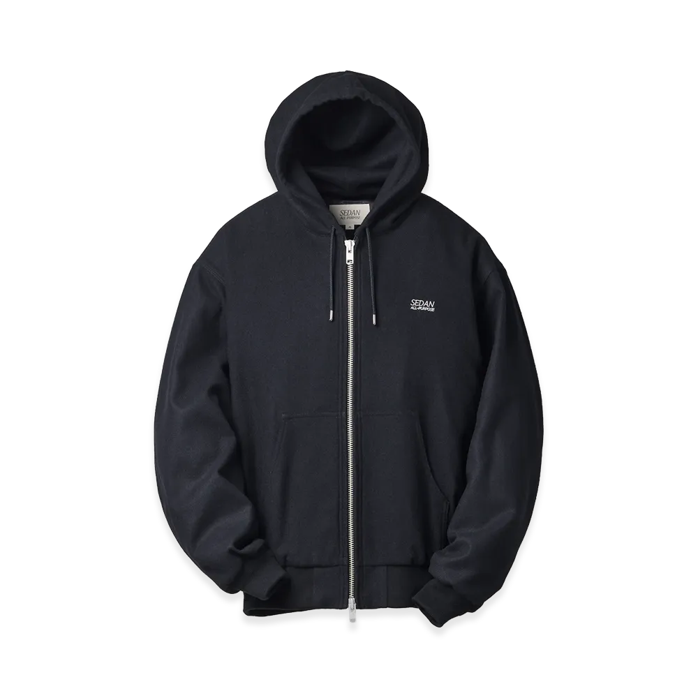 SEDAN ALL-PURPOSE Tweed Hooded Active Jacket "Black"
