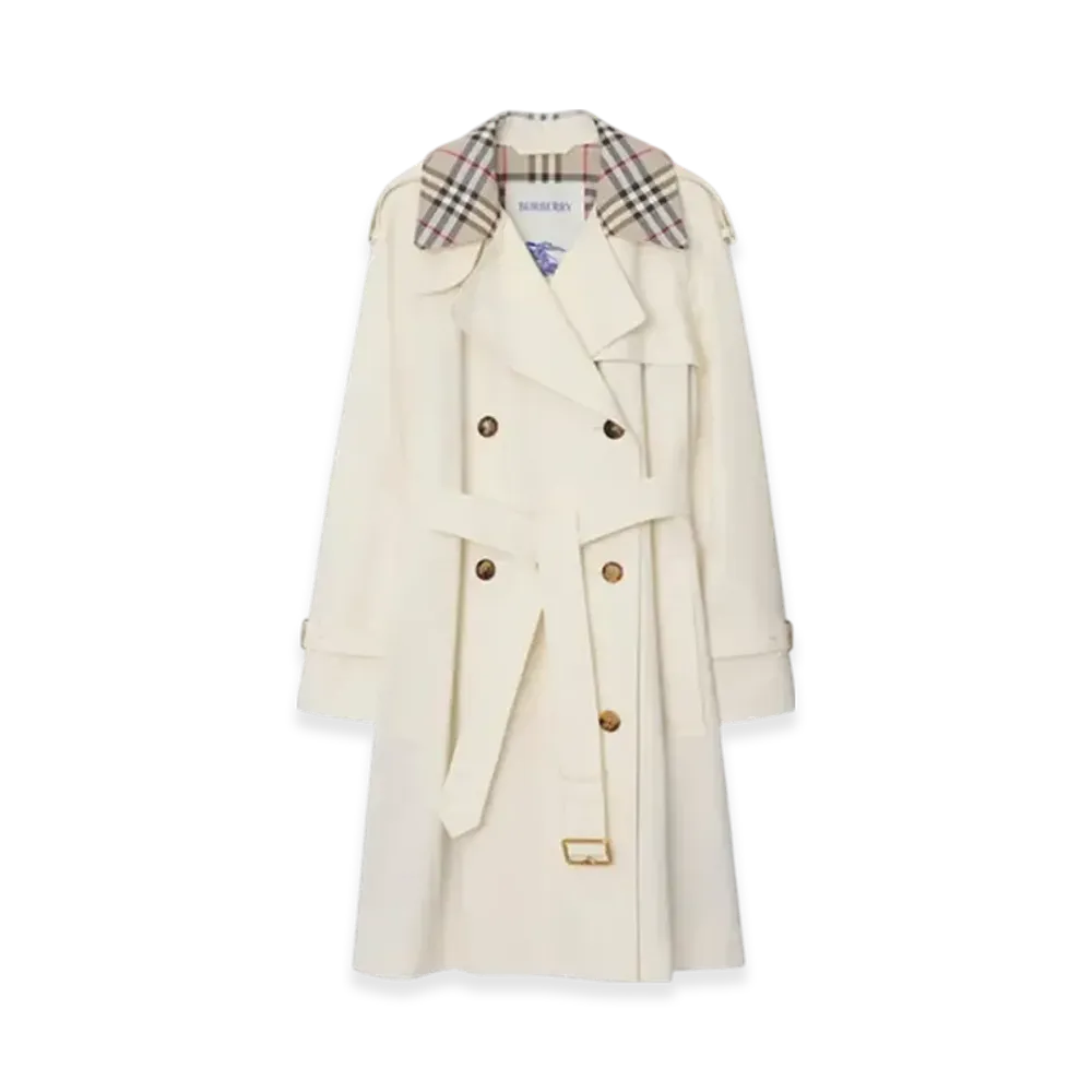 Burberry Mid-length Check Collar Castleford Trench Coat "Cotton"