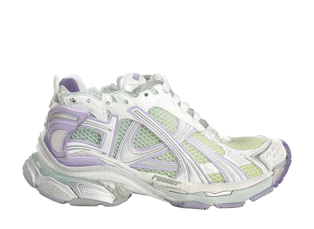 BALENCIAGA Women's Runner Sneaker "White/Purple"
