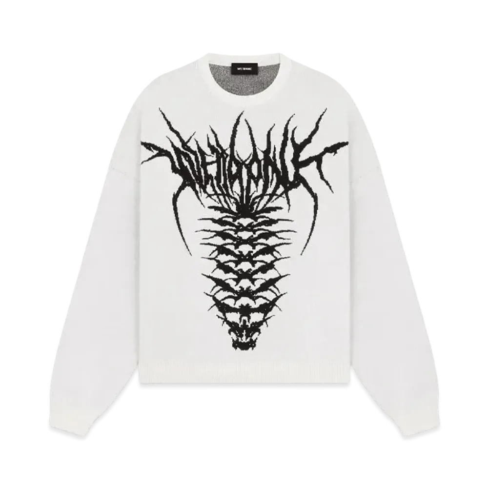 WE11DONE Spine Knit Sweater "White"