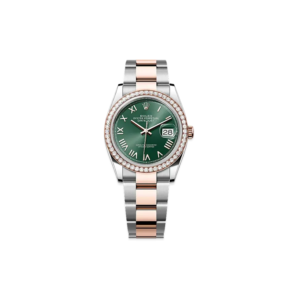 ROLEX Datejust 36 Oystersteel & Everose Gold Diamond "Mint Green"