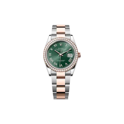 ROLEX Datejust 36 Oystersteel & Everose Gold Diamond "Mint Green"