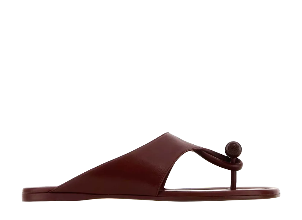 LOEWE Women's Toggle Flat Sandal "Burgundy"