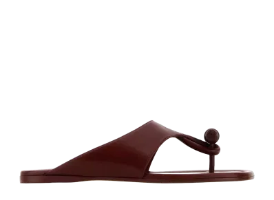 LOEWE Women's Toggle Flat Sandal "Burgundy"