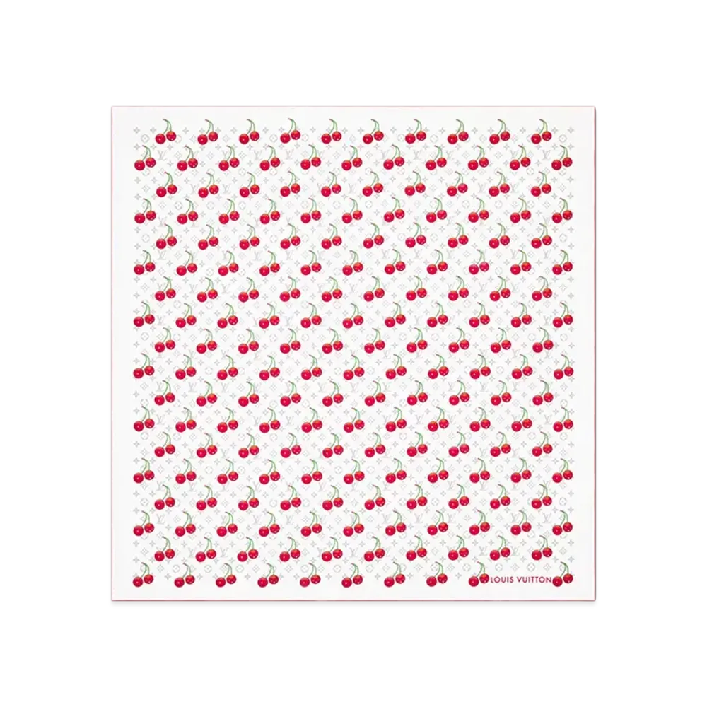 Louis Vuitton x Takashi Murakami Printed shawl monogram cherry "White"