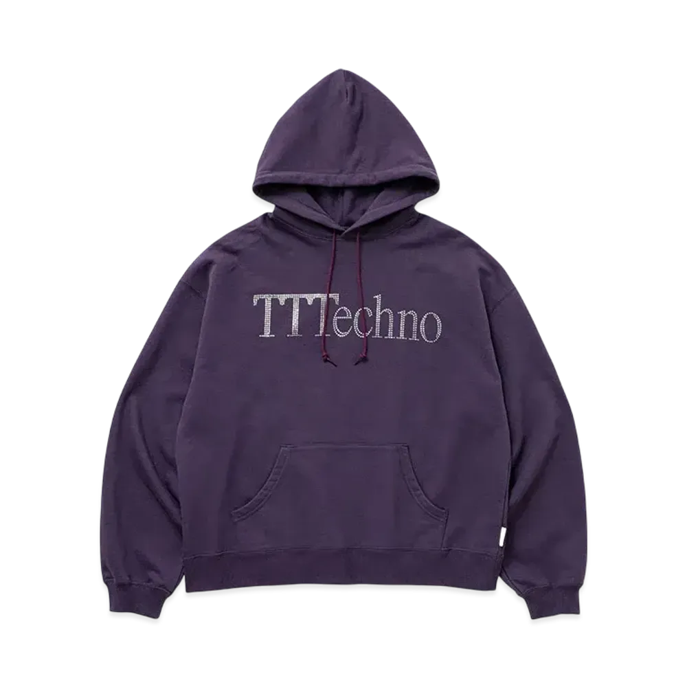 TTT MSW x ICE & TECHNO Logo Hoodie "Purple/Rrhinestone"