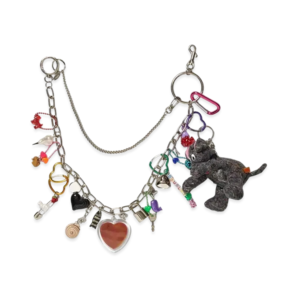 doublet Key Chain With Dog Doll "Multi"