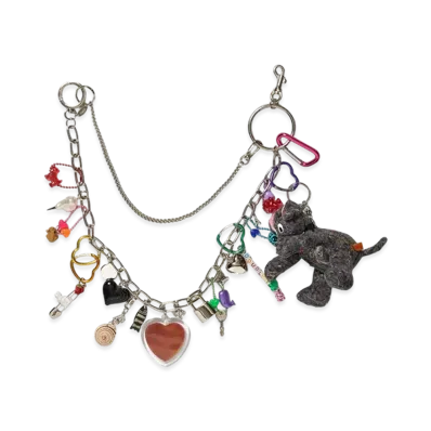doublet Key Chain With Dog Doll "Multi"