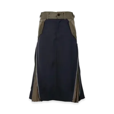 sacai Suiting Mix Skirt "Navy/Dark Khaki"