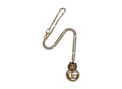 GUCCI Lion Head Necklace With Double G