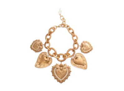 Dolce&Gabbana Necklace with Sacred Heart Charms "Gold"