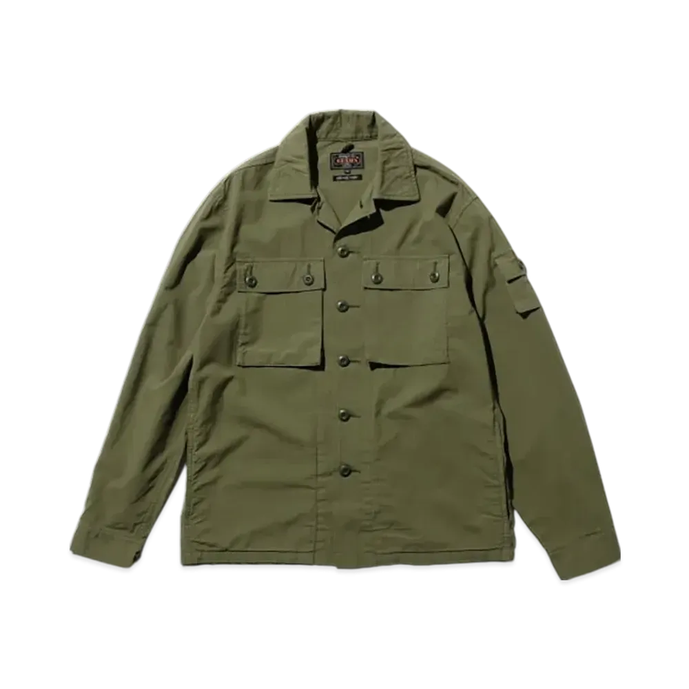 BEAMS MIL SHT-JAC Textured Ripstop "Olive"