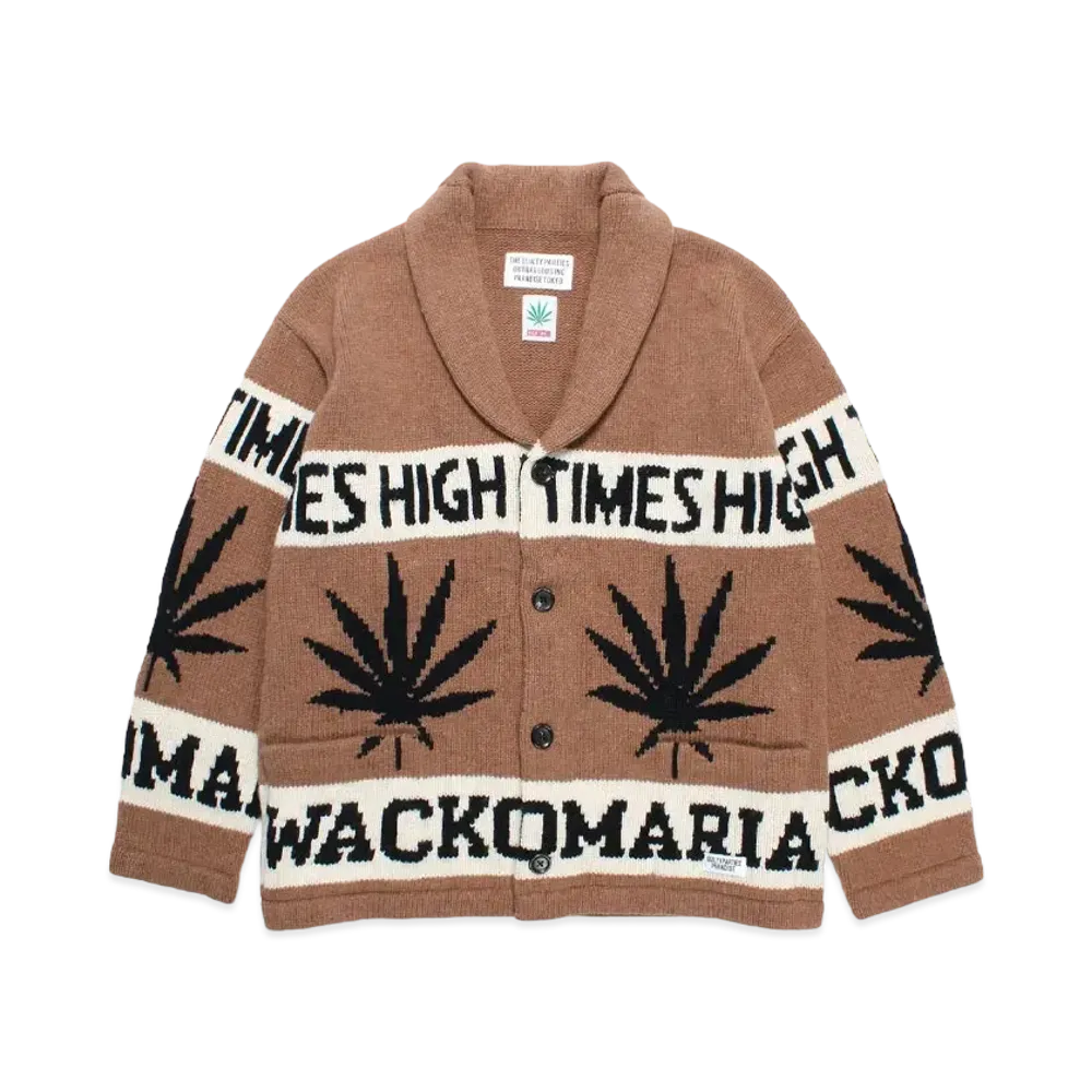WACKO MARIA x High Times / Cowichan Sweater "Brown"