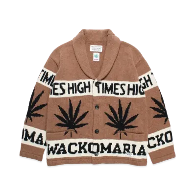 WACKO MARIA x High Times / Cowichan Sweater "Brown"