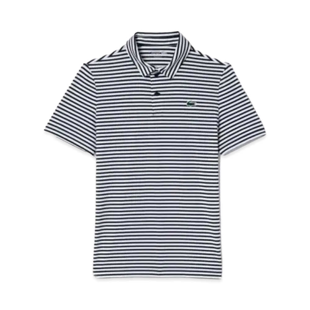 LACOSTE Ultra Dry By Color Border Polo Shirt "White Navy"