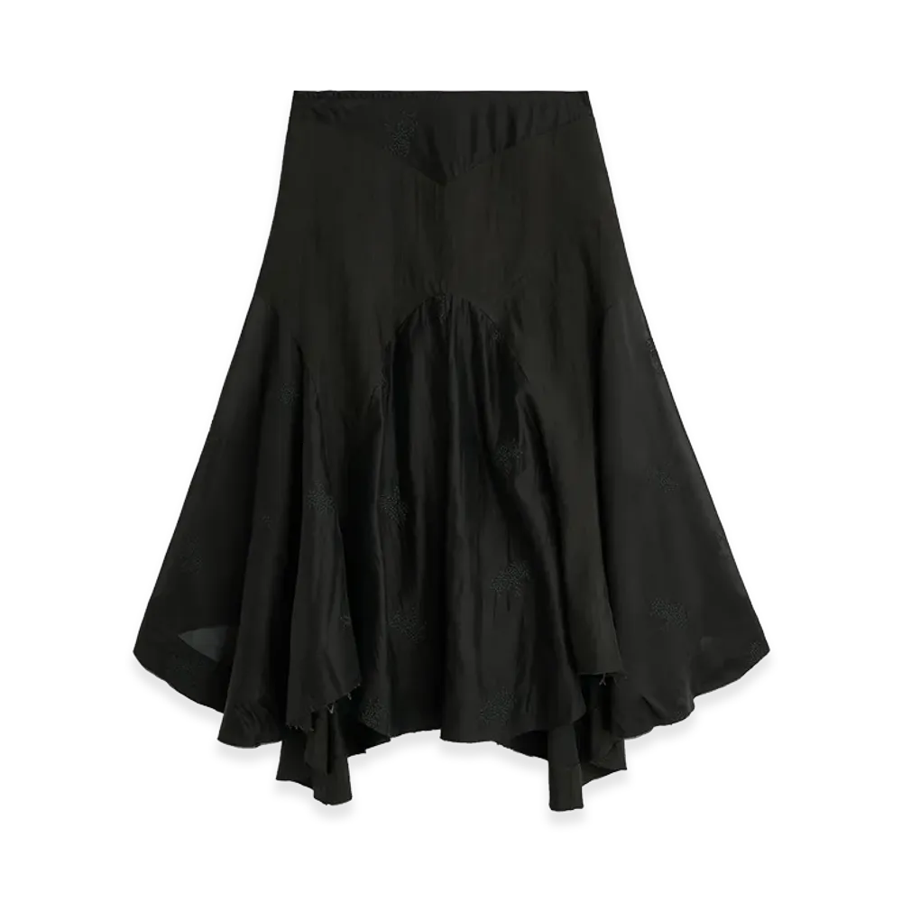 OUR LEGACY Women's Petti Skirt "Noir Bloom Ethereal Veil"