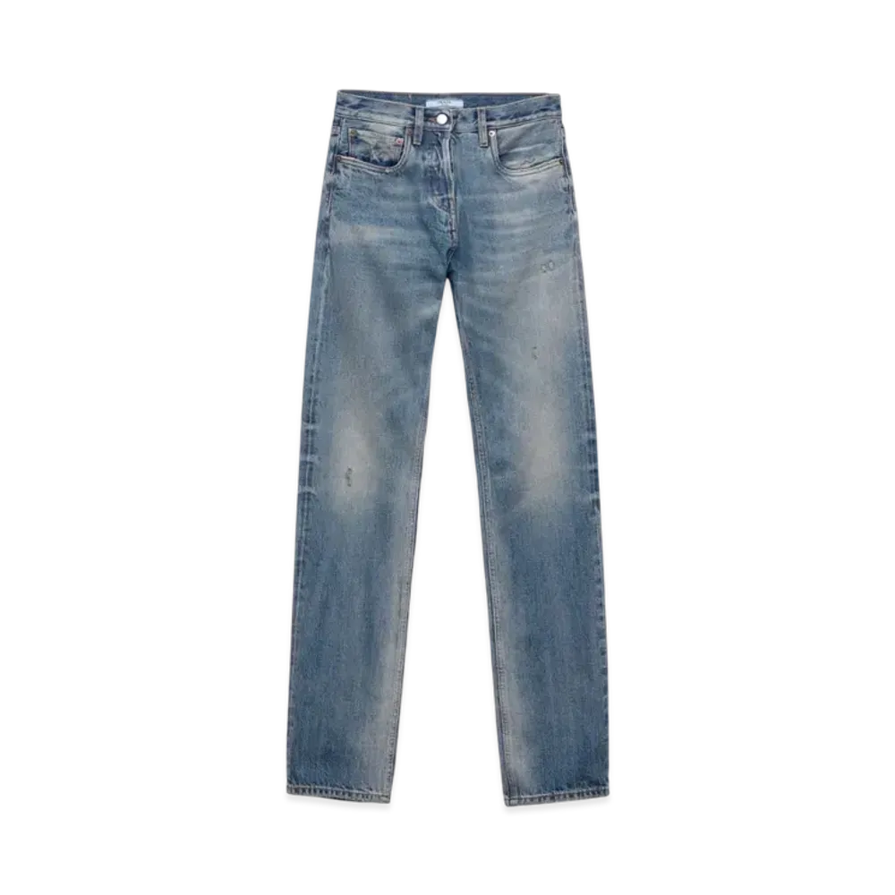PRADA Women's Tapered Denim Jeans "Navy"