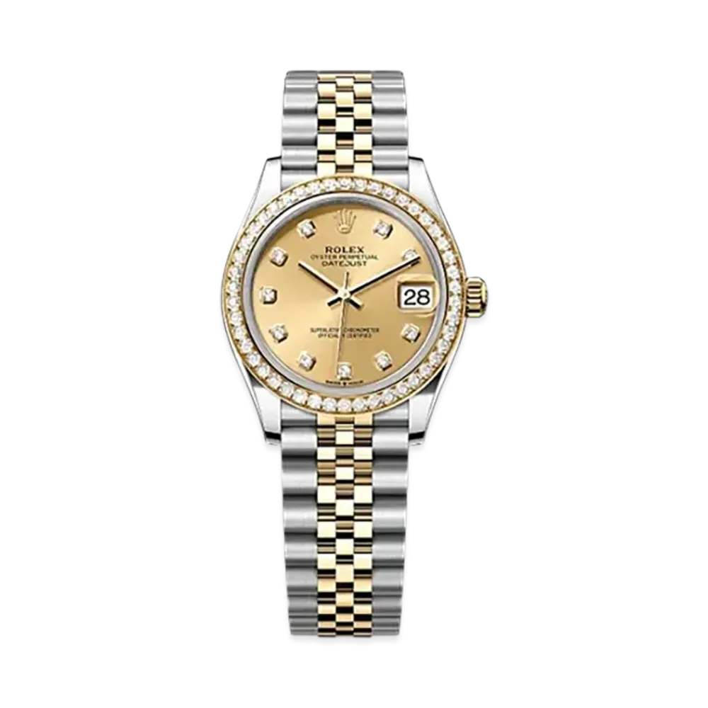 ROLEX Datejust 31mm Oystersteel & Yellow Gold Diamond 278383RBR "Champagne-colour"