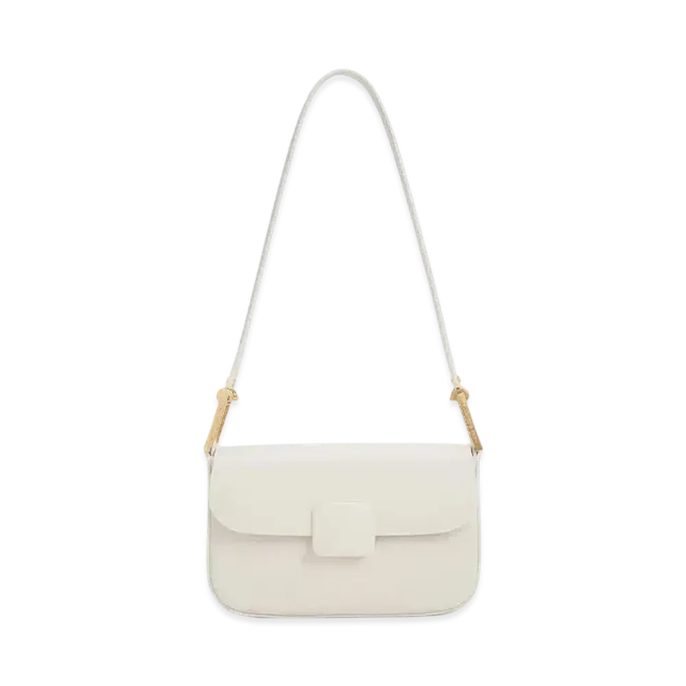 CHARLES & KEITH Core Square Push Lock Shoulder Bag "Cream"