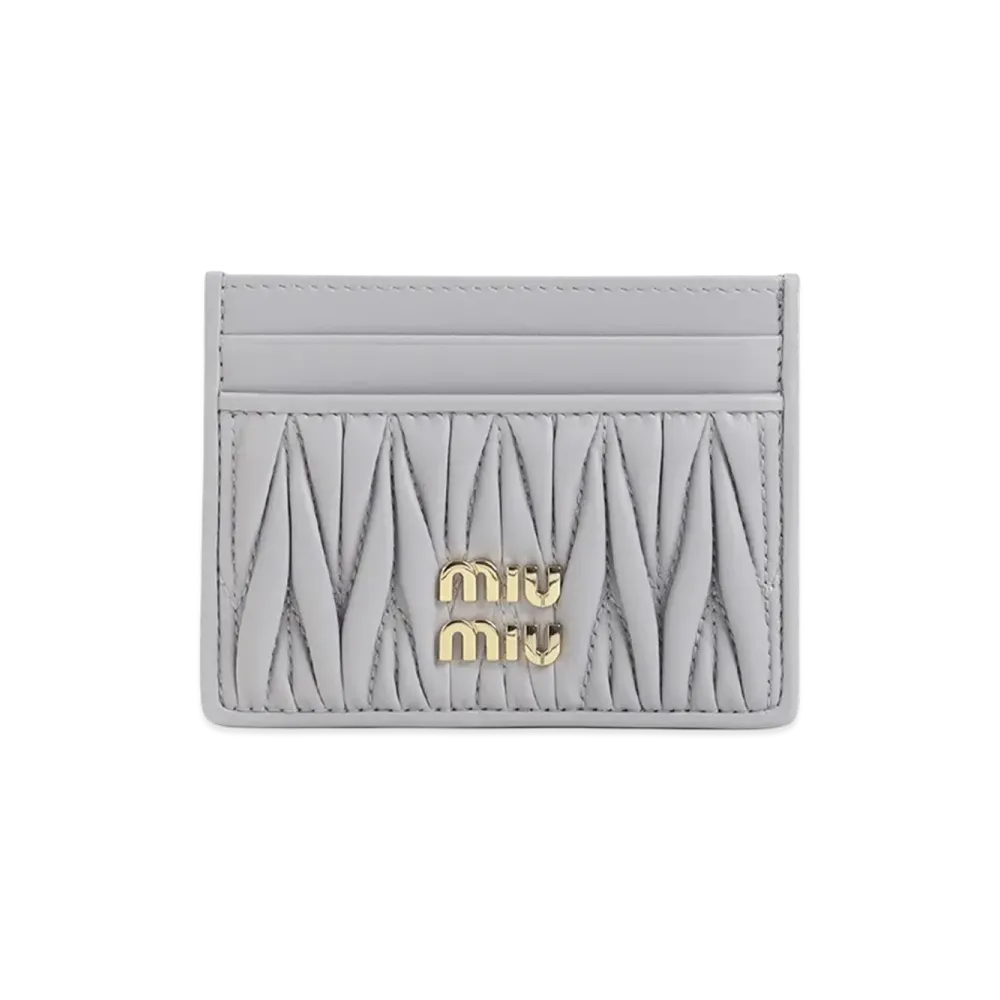 MIU MIU Women's Matelasse Nappa Leather Card Holders "Purple"