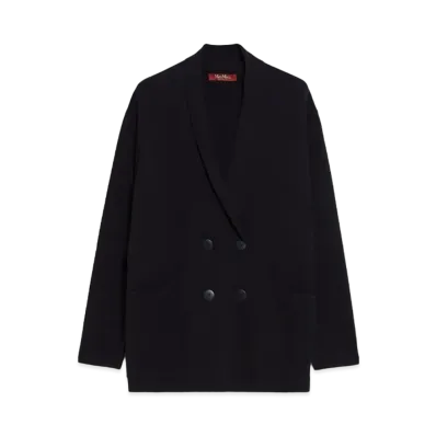 Max Mara Aceto Stretch Viscose Knit Jacket "Navy"