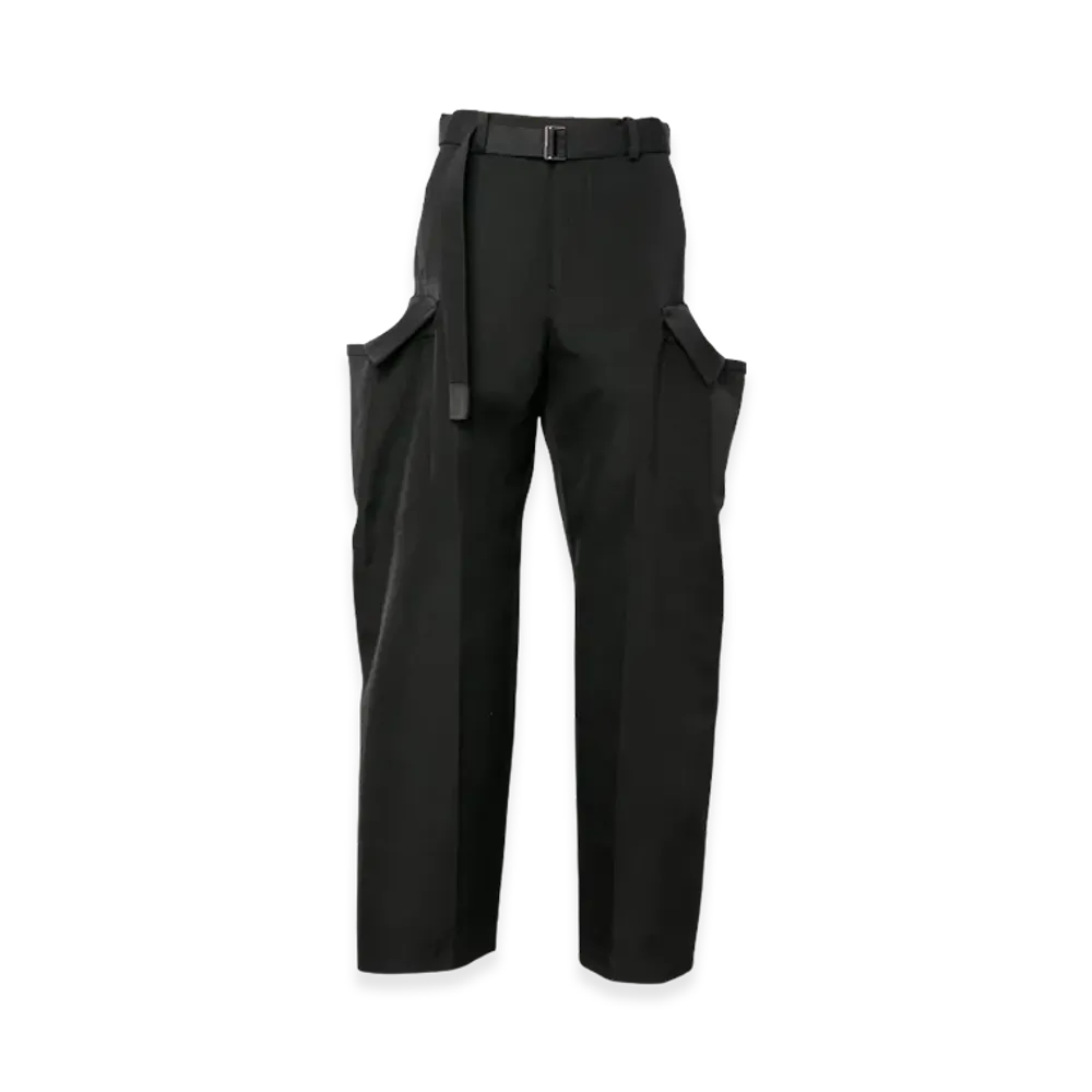 sacai Double-Faced Silk Cotton Pants "Black"