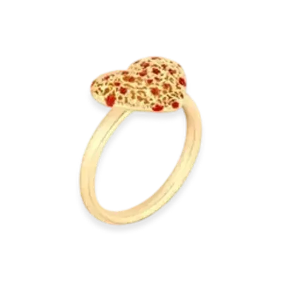 Dior Coeur des Curiosites Ring Metal and Red Lacquer "Gold/Red"