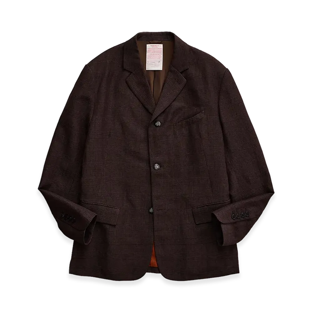 NICENESS B.Wobble Wool Linen V-Fork Jacket "Brown"